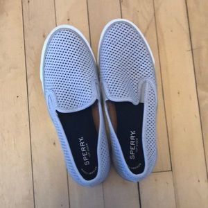 Sperry gray slip ons
